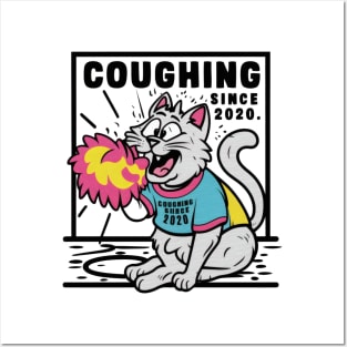 Cat coughing Posters and Art